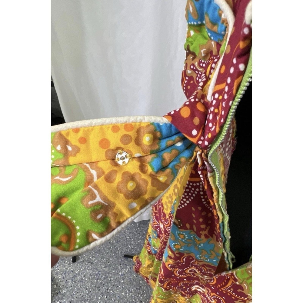 Vintage 1970 Charlotta of California Psychedelic Maxi Dress - Twist Front Detail - Picture 5 of 6